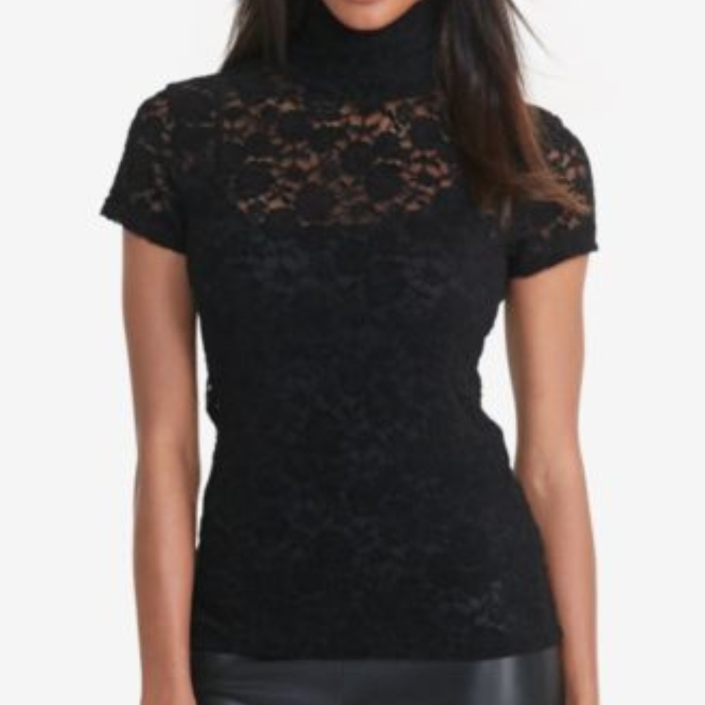 Ralph Lauren Petites Lace Mock Neck
